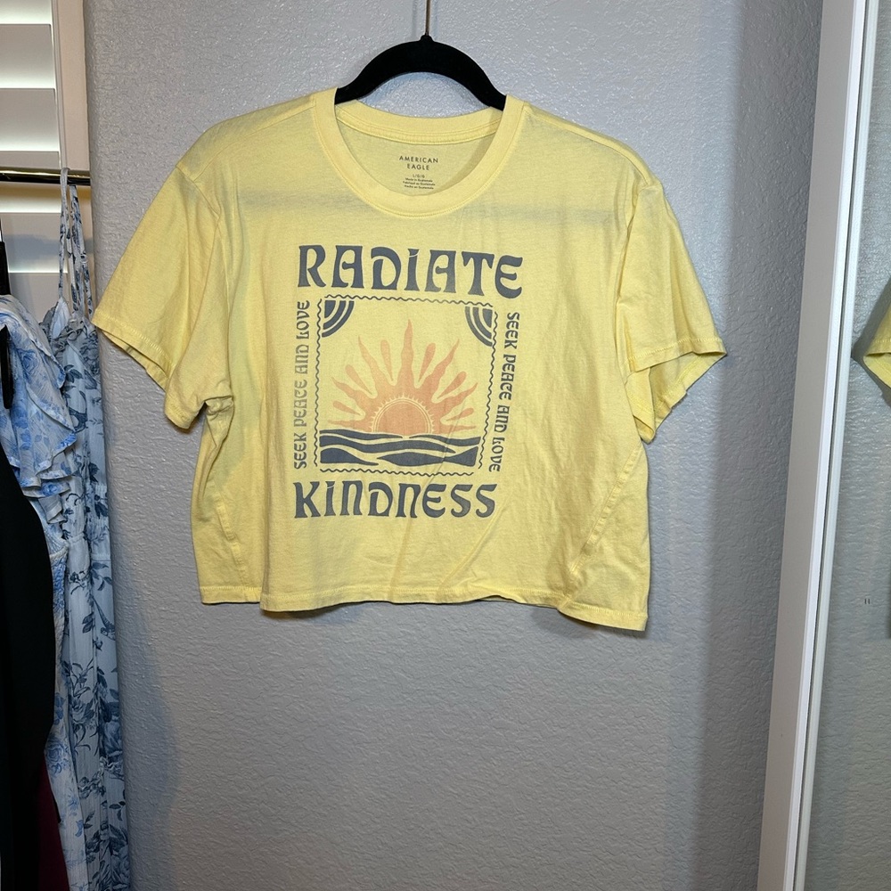 American Eagle Outfitters Yellow Radiate Kindness Crop Top